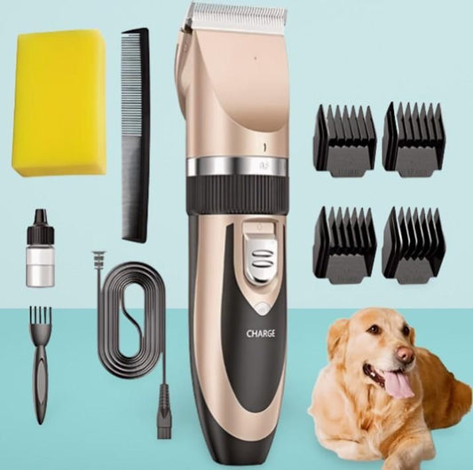 Dog Trimmer for Pets – Low Noise Rechargeable Hair Clipper for Dogs & Cats, Professional Grooming Kit with Comb Attachments