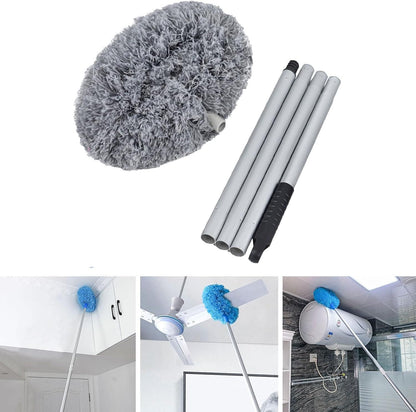 Fan Cleaner Brush with Long Rod Microfiber Feather Duster Extension Pole Adjusts Washable Duster for Fans Ceiling, Window Blinds, Furniture