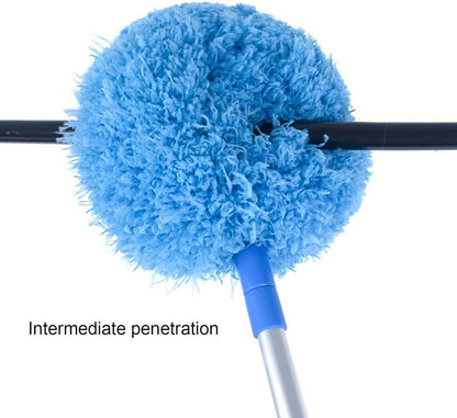 Fan Cleaner Brush with Long Rod Microfiber Feather Duster Extension Pole Adjusts Washable Duster for Fans Ceiling, Window Blinds, Furniture