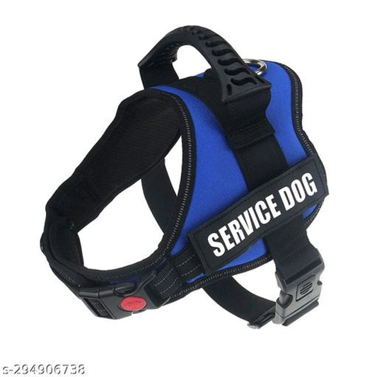Foodie Puppies Chest Body Police K9 Harness Belt with Adjustable Hook & Straps for Service Dog,Blue (Small - 50-61.5CM Girth)